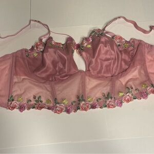Victoria's Secret Pink Floral Embroidered Bralette